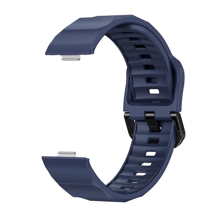 For Huawei Watch Fit3 / Fit4 / Fit4 Pro Wave Black Buckle Silicone Watch Band(Blue) - free shipping - PMC TechLife - Order now!