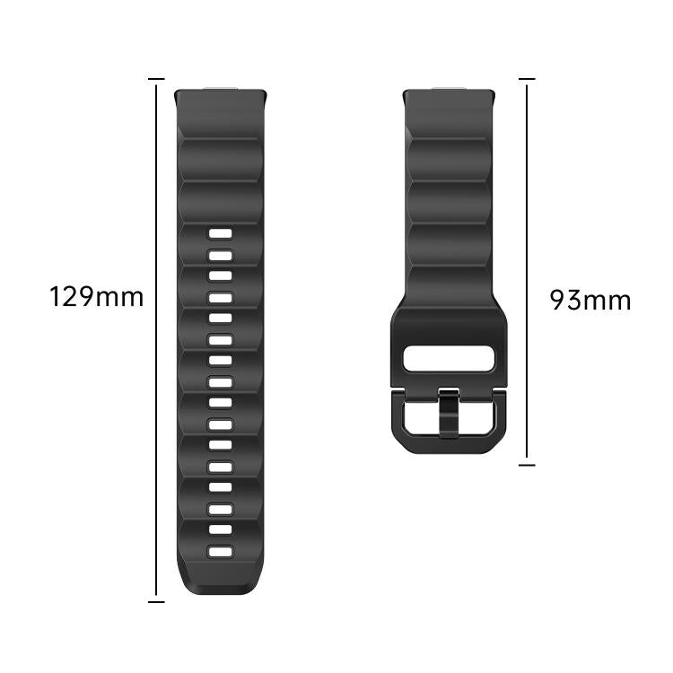 For Huawei Watch Fit3 / Fit4 / Fit4 Pro Wave Black Buckle Silicone Watch Band(Field Green) - free shipping - PMC TechLife - Order now!