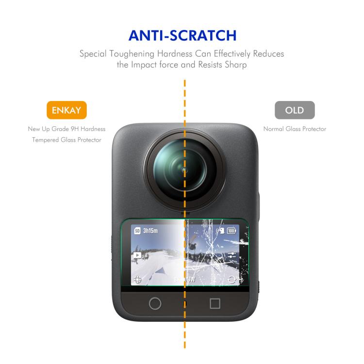 For DJI Osmo 360 2pcs ENKAY Hat-Prince 0.2mm 9H Tempered Glass Screen Protector Watch Film - free shipping - PMC TechLife - Order now!