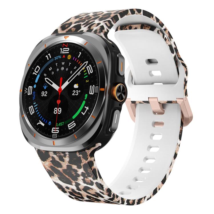 For Samsung Galaxy Watch Ultra 47mm / Ultra 2025 Printed Silicone Watch Band(Brown Leopard Print) - free shipping - PMC TechLife - Order now!