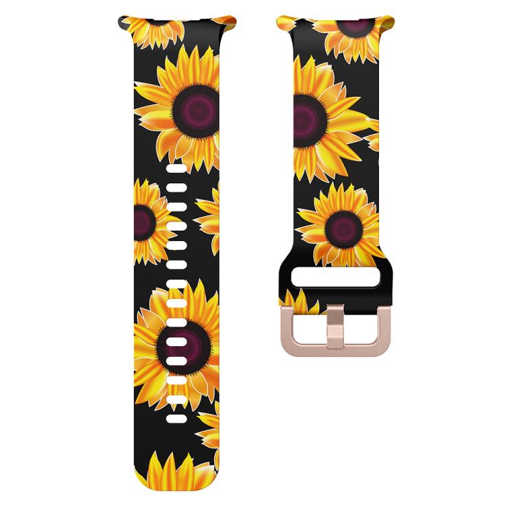For Samsung Galaxy Watch Ultra 47mm / Ultra 2025 Printed Silicone Watch Band(Black Sunflower) - free shipping - PMC TechLife - Order now!