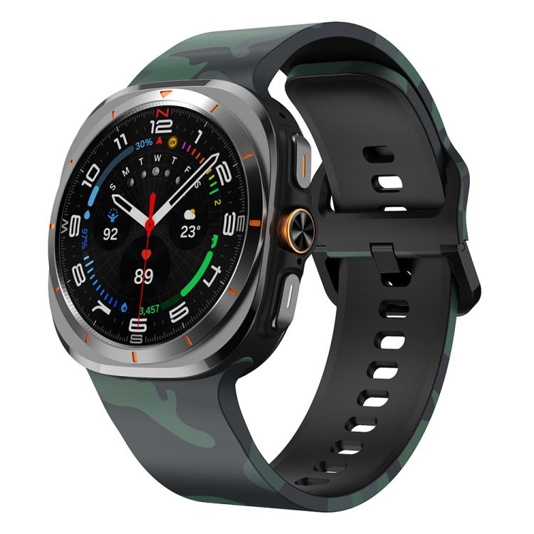 For Samsung Galaxy Watch Ultra 47mm / Ultra 2025 Printed Silicone Watch Band(Army Green Camouflage) - free shipping - PMC TechLife - Order now!