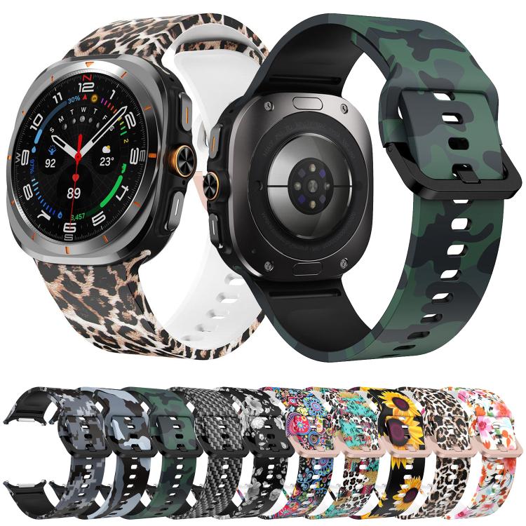 For Samsung Galaxy Watch Ultra 47mm / Ultra 2025 Printed Silicone Watch Band(Black Sunflower) - free shipping - PMC TechLife - Order now!