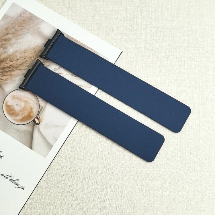 For Xiaomi Smart Band 9 Pro / Redmi Watch 5 Lychee Texture Soft Magnetic Silicone Watch Band(Blue Gray) - free shipping - PMC TechLife - Order now!