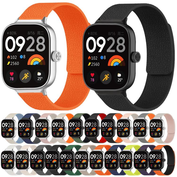 For Xiaomi Smart Band 9 Pro / Redmi Watch 5 Lychee Texture Soft Magnetic Silicone Watch Band(Blue Gray) - free shipping - PMC TechLife - Order now!
