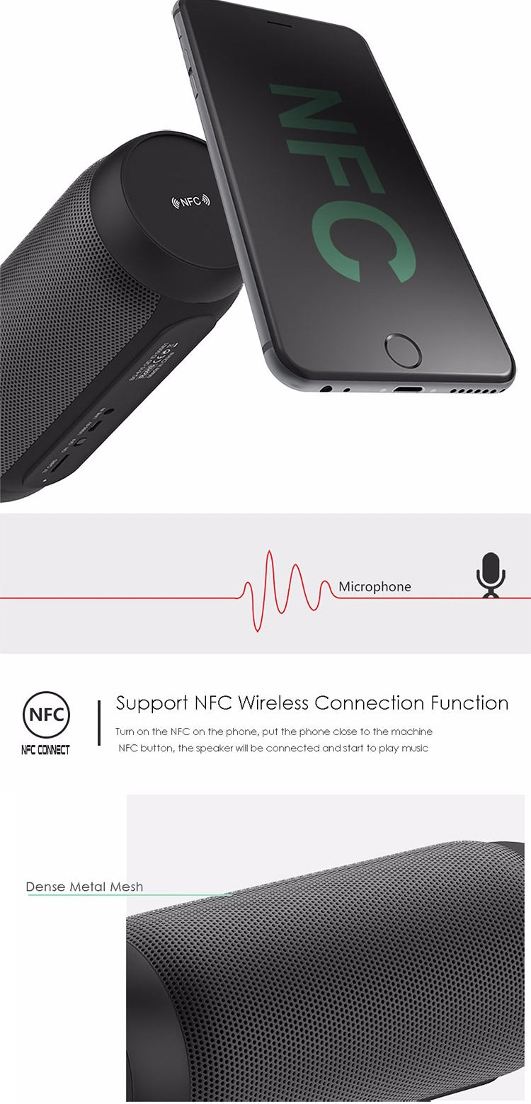 AEC BQ615 PRO Colorful LED Wireless HiFi Stereo Speaker, Combines Bluetooth + TF card player + FM radio + AUX + NFC - free shipping - PMC Jewellery - Order now!