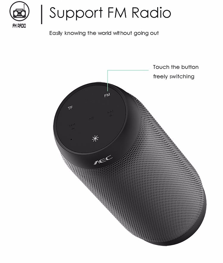 AEC BQ615 PRO Colorful LED Wireless HiFi Stereo Speaker, Combines Bluetooth + TF card player + FM radio + AUX + NFC - free shipping - PMC Jewellery - Order now!