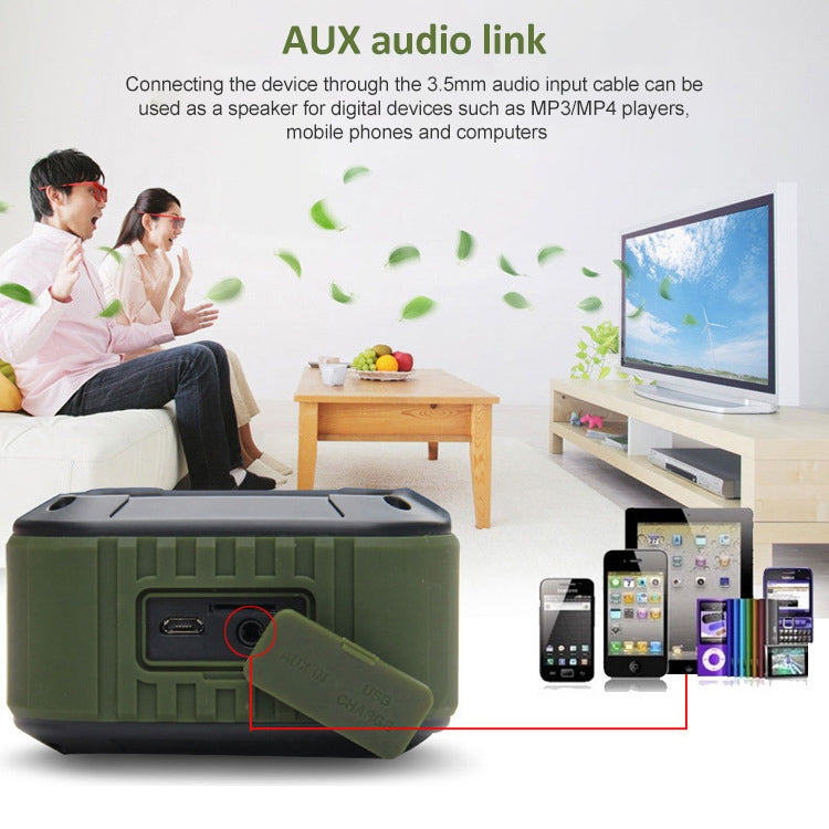 W-KING S7 Mini Wireless Waterproof Loudspeaker With TF/FM/AUX/NFC Bluetooth Bike Speaker(Army Green) - free shipping - PMC Jewellery - Order now!