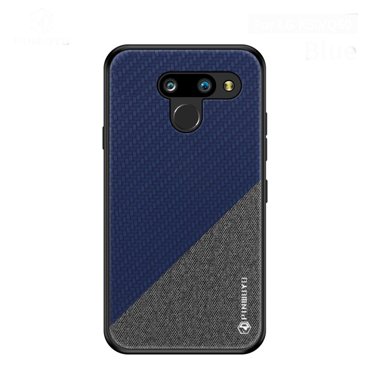 PINWUYO Hong Series Anti-fall TPU+ Chemical Fiber Cloth Protective Cover for LG K50 / Q60(Blue) - LG by PINWUYO | Online Shopping South Africa | PMC Jewellery | Buy Now Pay Later Mobicred