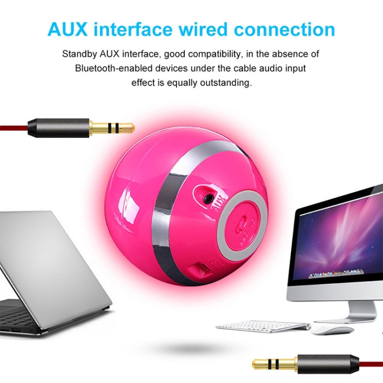 A18 Ball Bluetooth Speaker with LED Light Portable Wireless Mini Speaker Mobile Music MP3 Subwoofer Support TF (Pink) - free shipping - PMC Jewellery - Order now!