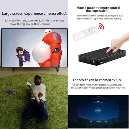 S90 DLP Android 9.0 1GB+8GB 4K Mini WiFi Smart Projector, US Plug(White) - Mini Projector by PMC Jewellery | Online Shopping South Africa | PMC Jewellery | Buy Now Pay Later Mobicred