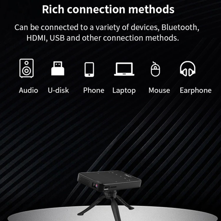 S90 DLP Android 9.0 1GB+8GB 4K Mini WiFi Smart Projector, EU Plug(Black) - Mini Projector by PMc TechLife | Online Shopping South Africa | PMc TechLife | Buy Now Pay Later Mobicred