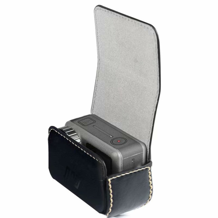 Waterproof Mini Leather Case Storage Carrying Box for DJI OSMO Action / GoPro / SJCAM / Xiaomi Mi Jia(Black) - Case & Bags by PMC TechLife | Online Shopping South Africa | PMC TechLife | Buy Now Pay Later Mobicred
