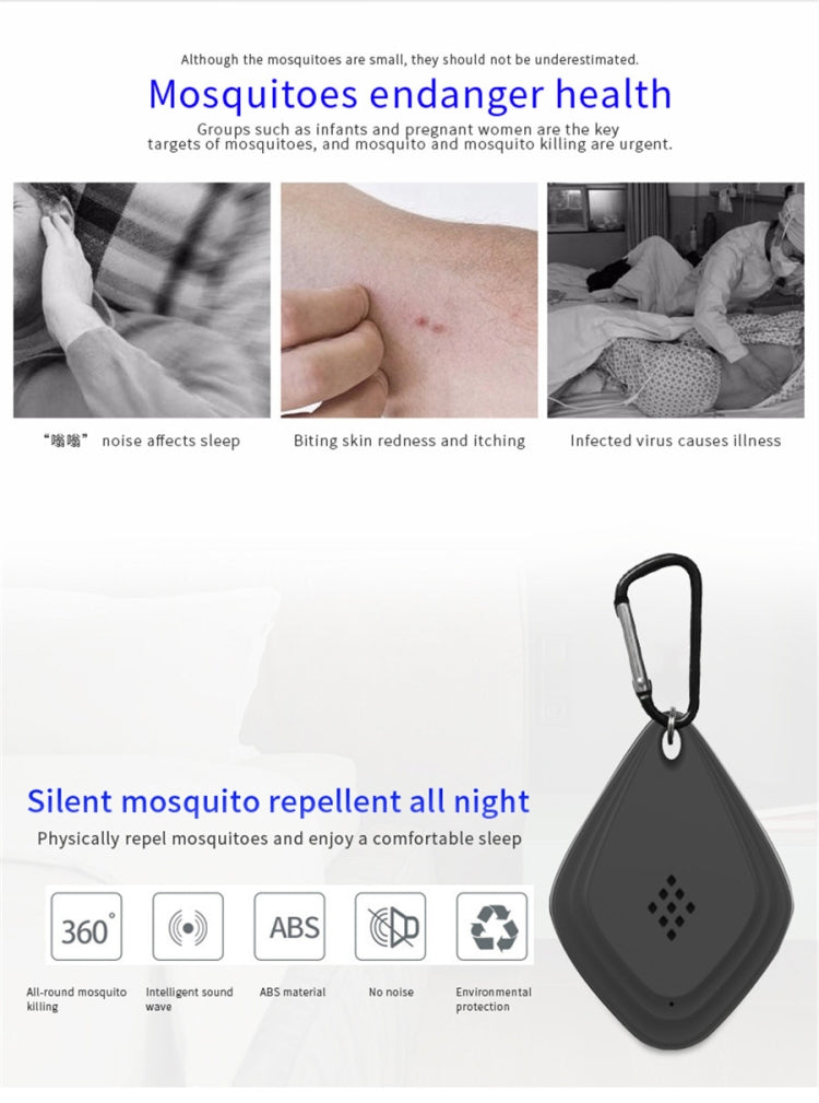 Outdoor Mosquito Repellent Portable Ultrasonic Insect Repellent Insecticide USB Charging Intelligent Frequency Conversion(White) - Repellents by PMC Jewellery | Online Shopping South Africa | PMC Jewellery | Buy Now Pay Later Mobicred