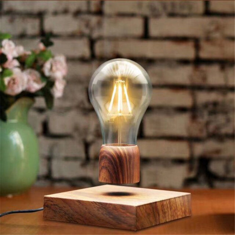 Retro Magnetic Floating Bulb Wood Color Substrate LED Home Decoration Lamp - Novelty Lighting by PMC TechLife | Online Shopping South Africa | PMC TechLife | Buy Now Pay Later Mobicred
