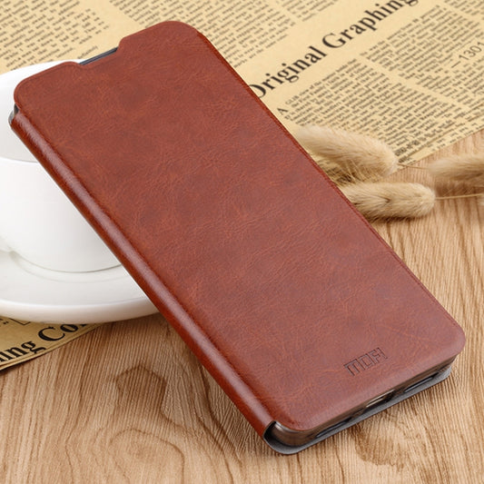 MOFI Rui Series Classical Leather Flip Leather Case With Bracket Embedded Steel Plate All-inclusive for Xiaomi Mi CC9 / CC9 Mito Custom Edition(Brown) - Xiaomi Cases by MOFI | Online Shopping South Africa | PMC Jewellery