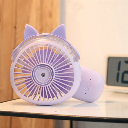 Desktop Folding Spray Mini Fan Cartoon Humidification Water Jet Fan(Blue) - Electric Fans by PMC Jewellery | Online Shopping South Africa | PMC Jewellery | Buy Now Pay Later Mobicred