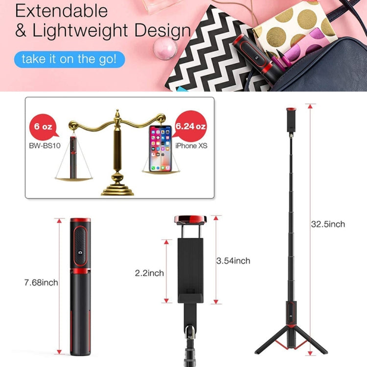 M18 Portable Selfie Stick Remote Control Mobile Phone Holder(Red) - Selfie Sticks by PMC Jewellery | Online Shopping South Africa | PMC Jewellery | Buy Now Pay Later Mobicred