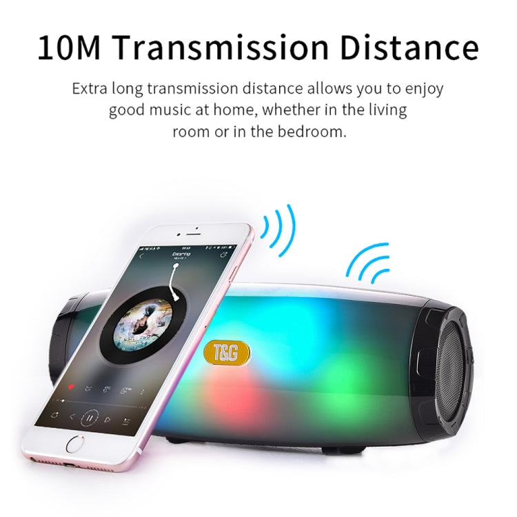 T&G TG165 5W*2 Portable Wireless Speaker Speaker With Dancing LED Flashing Light Mp3 AUX USB FM Radio Stereo Subwoofer(Grey) - free shipping - PMC Jewellery - Order now!