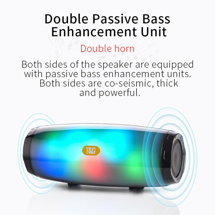 T&G TG165 5W*2 Portable Wireless Speaker Speaker With Dancing LED Flashing Light Mp3 AUX USB FM Radio Stereo Subwoofer(Grey) - free shipping - PMC Jewellery - Order now!