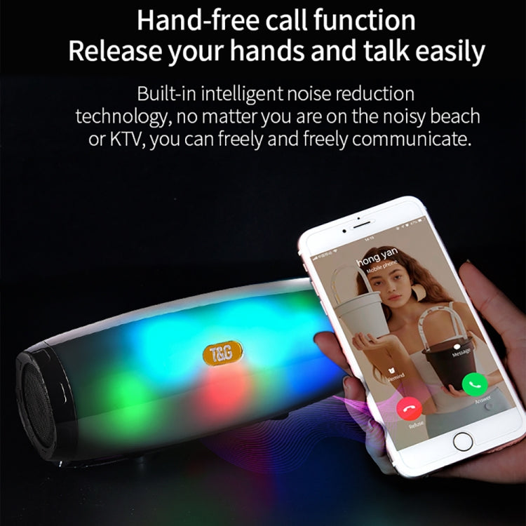 T&G TG165 5W*2 Portable Wireless Speaker Speaker With Dancing LED Flashing Light Mp3 AUX USB FM Radio Stereo Subwoofer(Grey) - free shipping - PMC Jewellery - Order now!
