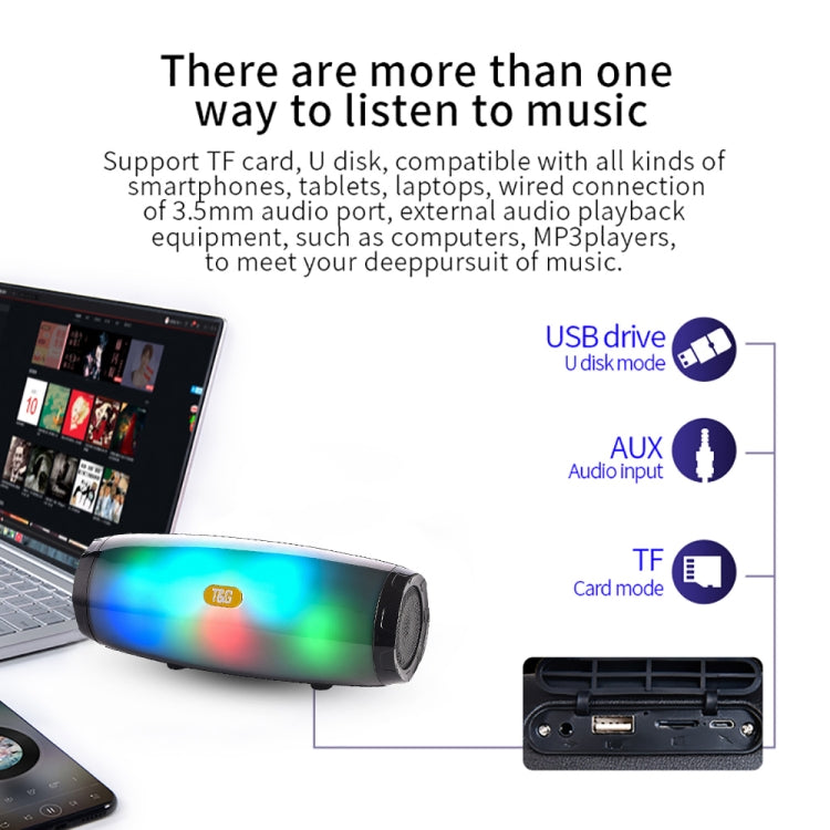 T&G TG165 5W*2 Portable Wireless Speaker Speaker With Dancing LED Flashing Light Mp3 AUX USB FM Radio Stereo Subwoofer(Green) - free shipping - PMC Jewellery - Order now!