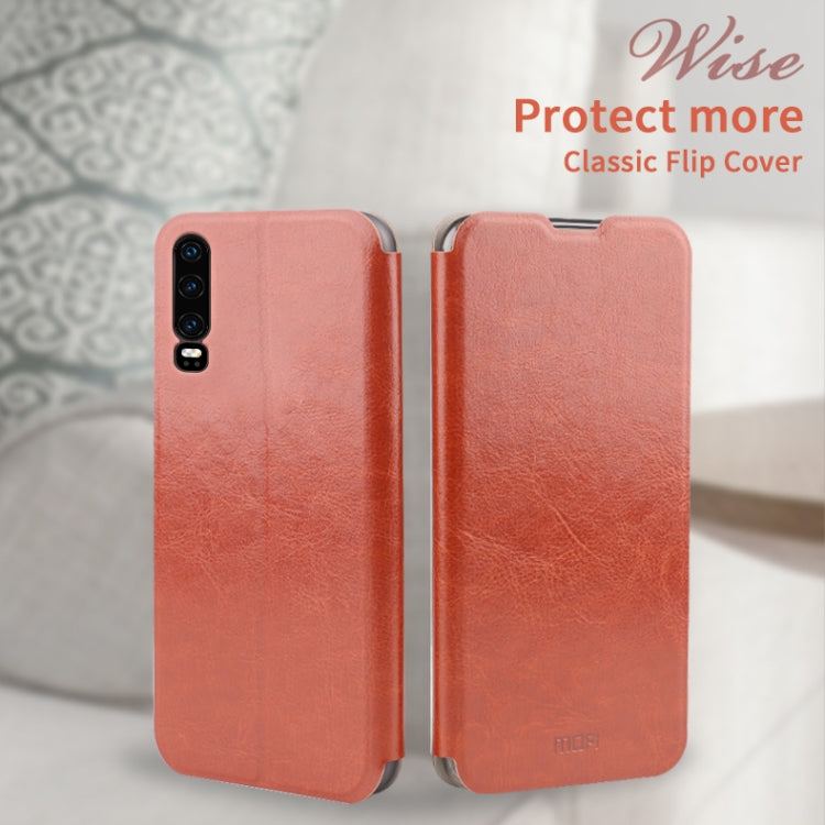 For Huawei P30 MOFI Rui Series Classical Leather Flip Leather Case With Bracket Embedded Steel Plate All-inclusive(Red) - Huawei Cases by MOFI | Online Shopping South Africa | PMC Jewellery