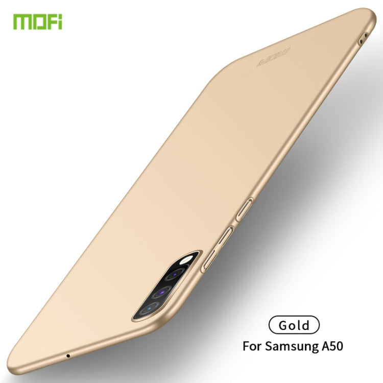 For Galaxy A50 MOFI Frosted PC Ultra-thin Hard Case(Gold) - Galaxy Phone Cases by MOFI | Online Shopping South Africa | PMC Jewellery