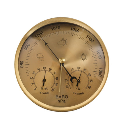 THB9392 132mm Wall Mounted Digital Thermometer Hygrometer Household High Accuracy Pressure Gauge Air Weather Instrument Barometer (Gold) - Indoor Thermometer by PMC Jewellery | Online Shopping South Africa | PMC Jewellery | Buy Now Pay Later Mobicred