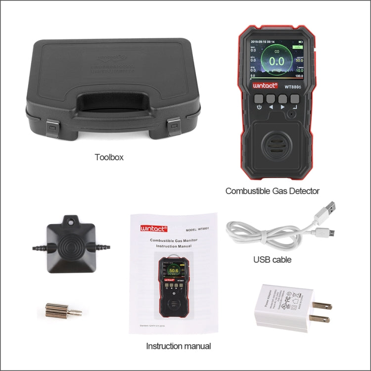 WINTACT WT8806 Carbon Monoxide Monitor Professional Rechargeable Gas Sensor High Sensitive Poisoning Sound-light Vibration Alarm CO Detector - free shipping - PMC Jewellery - Order now!