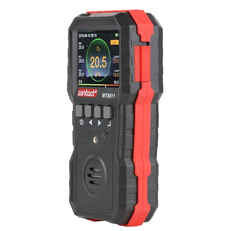 WINTACT WT8811 Compoud Gas Monitor LCD Display Rechargeable Multifunction 4 in1 Combustible O2 H2S CO Gas Sensor Sound-light Vibration Alarm - free shipping - PMC TechLife - Order now!
