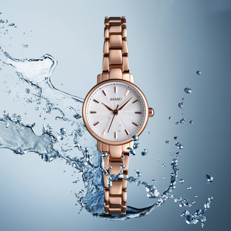 Skmei 1410 Lady Quartz Watch European and American Fashion Watch Business Leisure Steel Belt Lady Watch(Rose Gold) - free shipping - PMC TechLife - Order now!