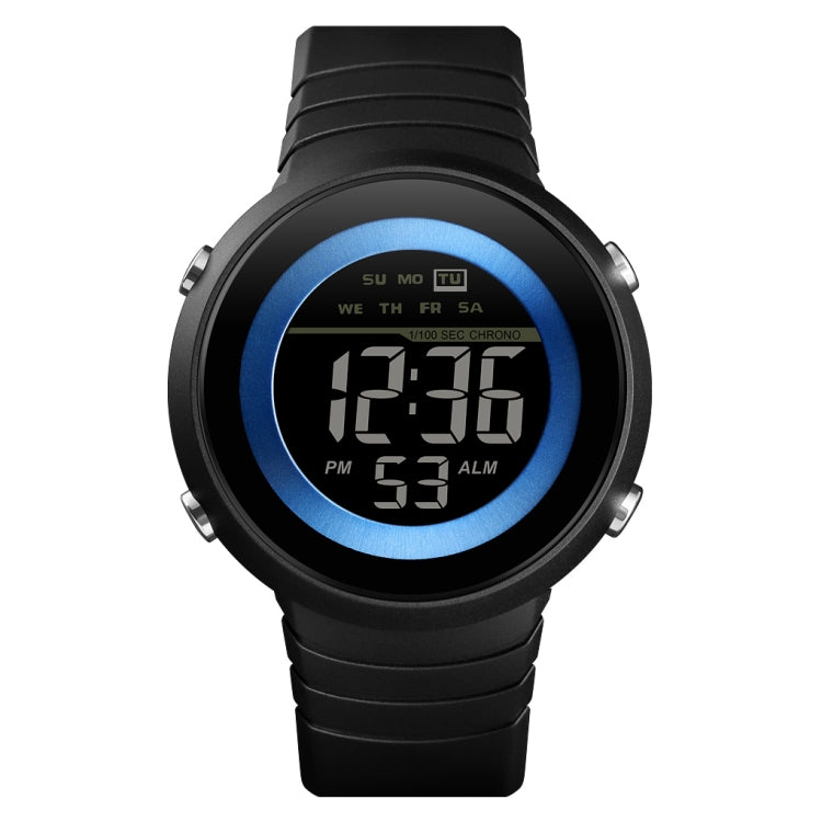 SKMEI 1497 Fashion Simple Backlight Single Display Electronic Watch Timing Alarm Watch(Blue Black) - free shipping - PMC TechLife - Order now!