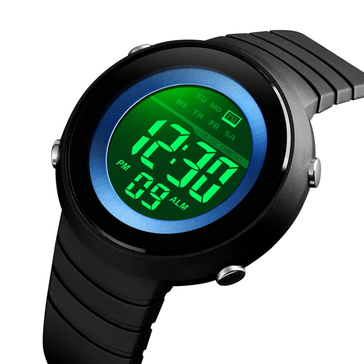 SKMEI 1497 Fashion Simple Backlight Single Display Electronic Watch Timing Alarm Watch(Blue Black) - free shipping - PMC TechLife - Order now!
