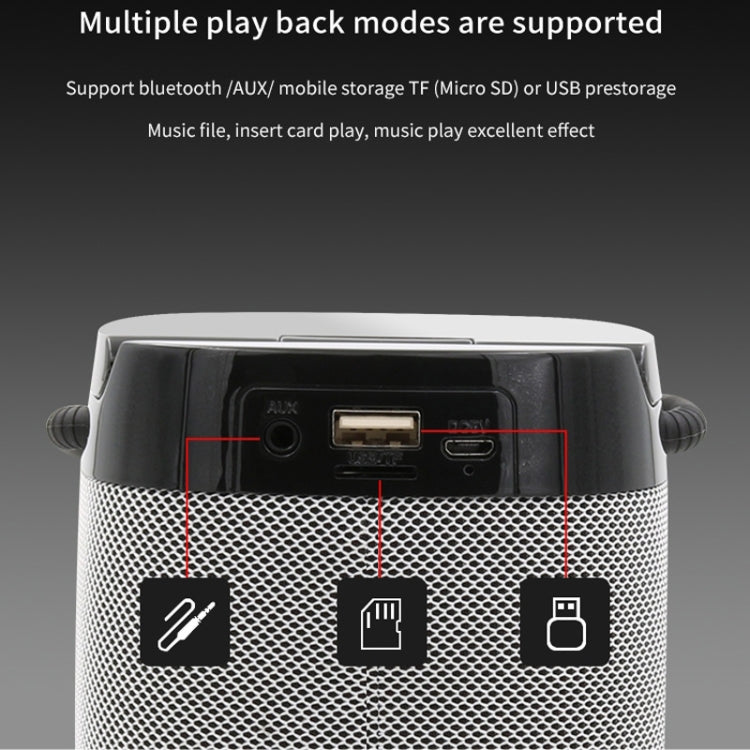 NBY 6650 Portable Multi-function Bluetooth Speaker 3D Surround Stereo Sound, Support Wireless Charging(Gray) - free shipping - PMC Jewellery - Order now!