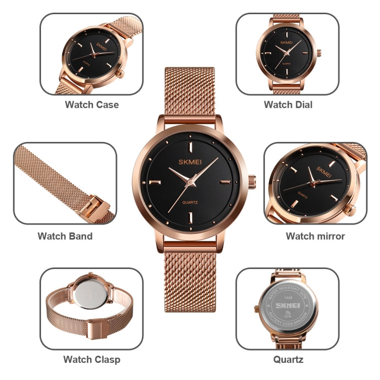 SKMEI 1528 Simple Fashion Lady Watch Casual Netting Scale(Black) - free shipping - PMC TechLife - Order now!