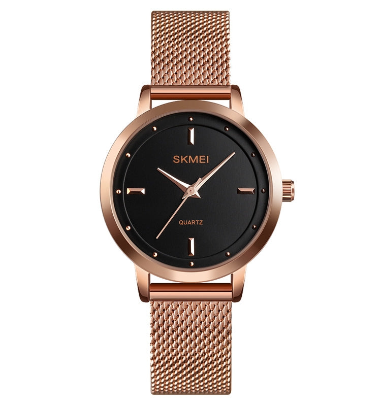 SKMEI 1528 Simple Fashion Lady Watch Casual Netting Scale(Rose Gold) - free shipping - PMC TechLife - Order now!