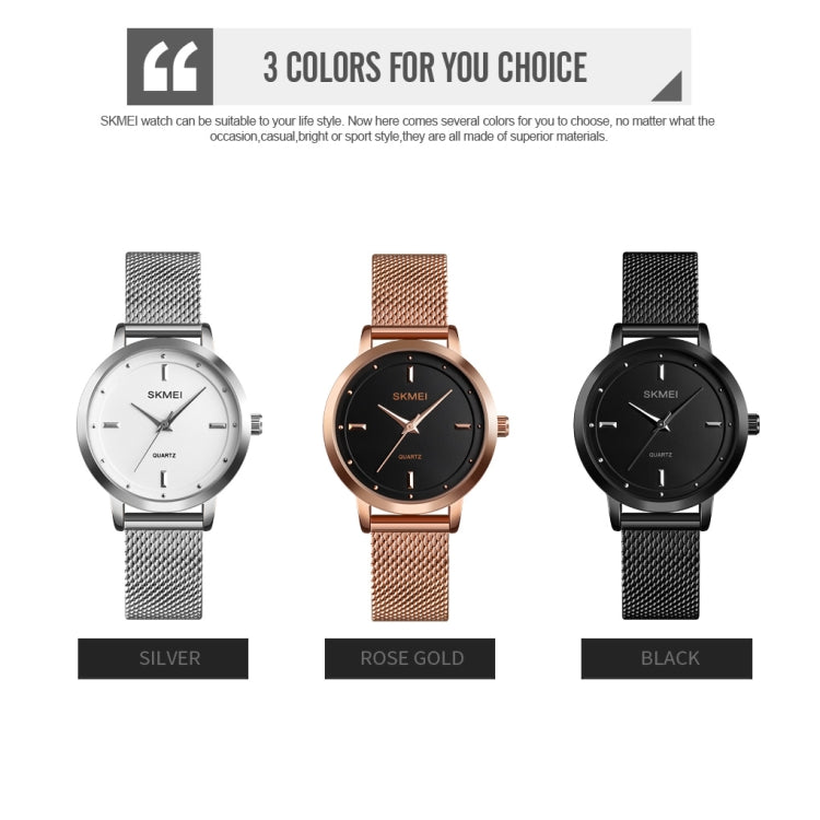SKMEI 1528 Simple Fashion Lady Watch Casual Netting Scale(Rose Gold) - free shipping - PMC TechLife - Order now!
