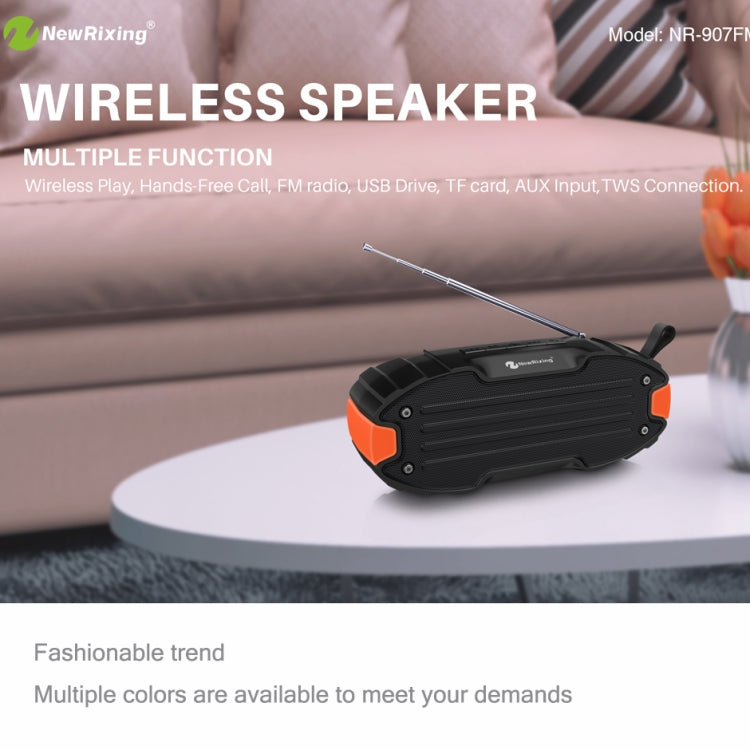 New Rixing NR907 Portable Stereo Surround Soundbar Bluetooth Speaker with Microphone, Support TF Card FM(Orange) - free shipping - PMC Jewellery - Order now!