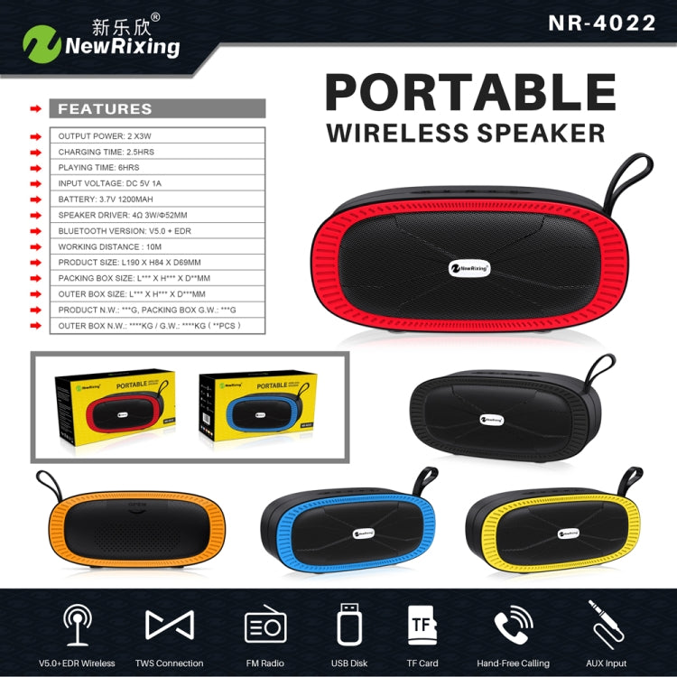 New Rixing NR4022 Portable Stereo Surround Soundbar Bluetooth Speaker with Microphone, Support TF Card FM(Black) - Desktop Speaker by NewRixing | Online Shopping South Africa | PMC Jewellery | Buy Now Pay Later Mobicred