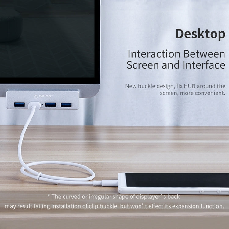 ORICO  MH4PU-P Aluminum Alloy 4 Ports USB3.0 Clip-type HUB(Silver) - free shipping - PMC Jewellery - Order now!