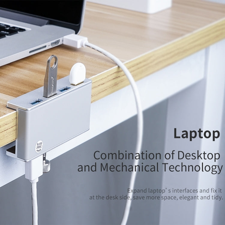 ORICO  MH4PU-P Aluminum Alloy 4 Ports USB3.0 Clip-type HUB(Silver) - free shipping - PMC Jewellery - Order now!