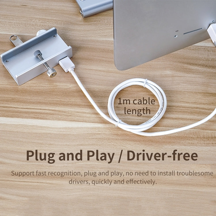 ORICO  MH4PU-P Aluminum Alloy 4 Ports USB3.0 Clip-type HUB(Silver) - free shipping - PMC Jewellery - Order now!
