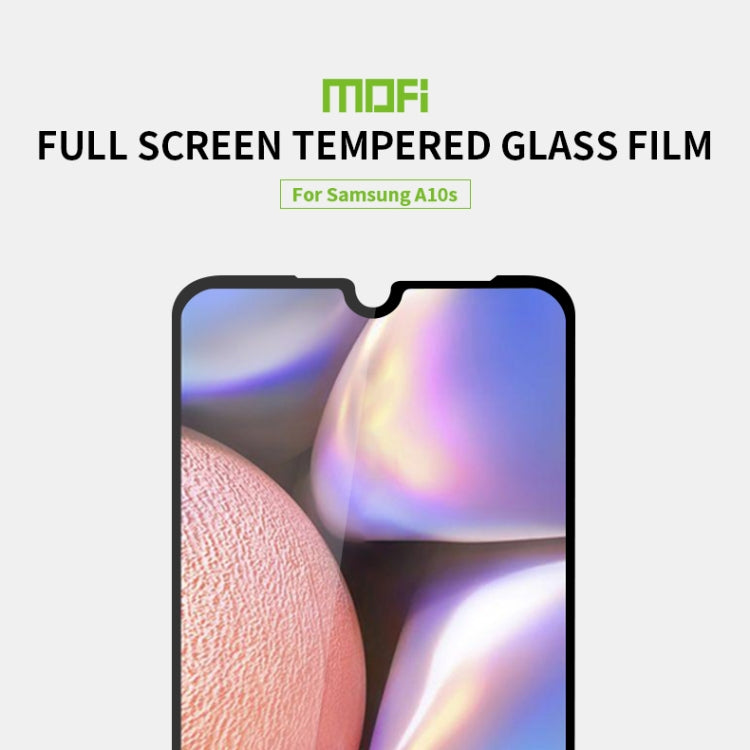 For Galaxy A10S MOFI 9H 2.5D Full Screen Tempered Glass Film(Black) - Galaxy Tempered Glass by MOFI | Online Shopping South Africa | PMC Jewellery