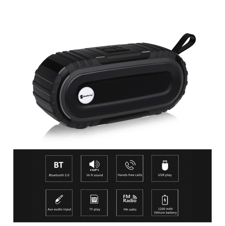 New Rixing NR5016 Wireless Portable Bluetooth Speaker Stereo Sound 10W System Music Subwoofer Column, Support TF Card, FM(Yellow) - free shipping - PMC Jewellery - Order now!