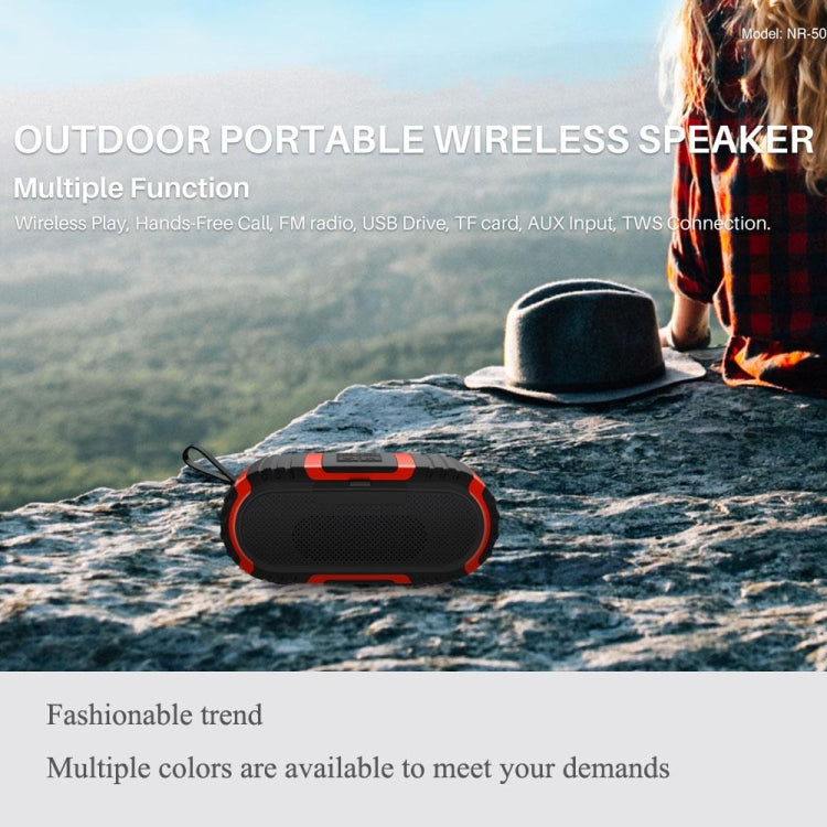 New Rixing NR5016 Wireless Portable Bluetooth Speaker Stereo Sound 10W System Music Subwoofer Column, Support TF Card, FM(Yellow) - free shipping - PMC Jewellery - Order now!