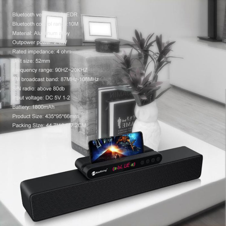 Newrixing NR-5017 LED Bluetooth Portable Speaker TWS Connection Loudspeaker Sound System 10W Stereo Surround Speaker(Black) - free shipping - PMC Jewellery - Order now!