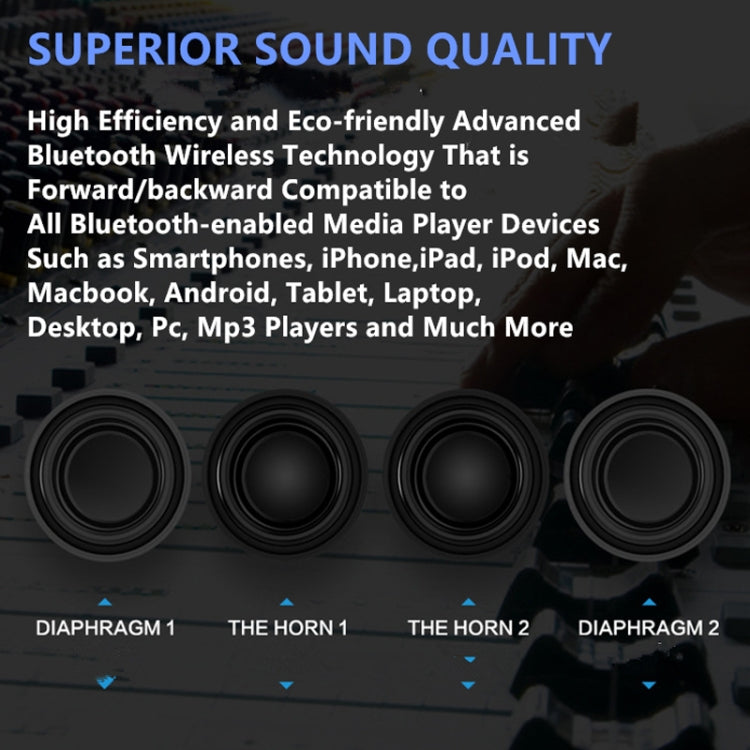 Newrixing NR-5017 LED Bluetooth Portable Speaker TWS Connection Loudspeaker Sound System 10W Stereo Surround Speaker(Black) - free shipping - PMC Jewellery - Order now!