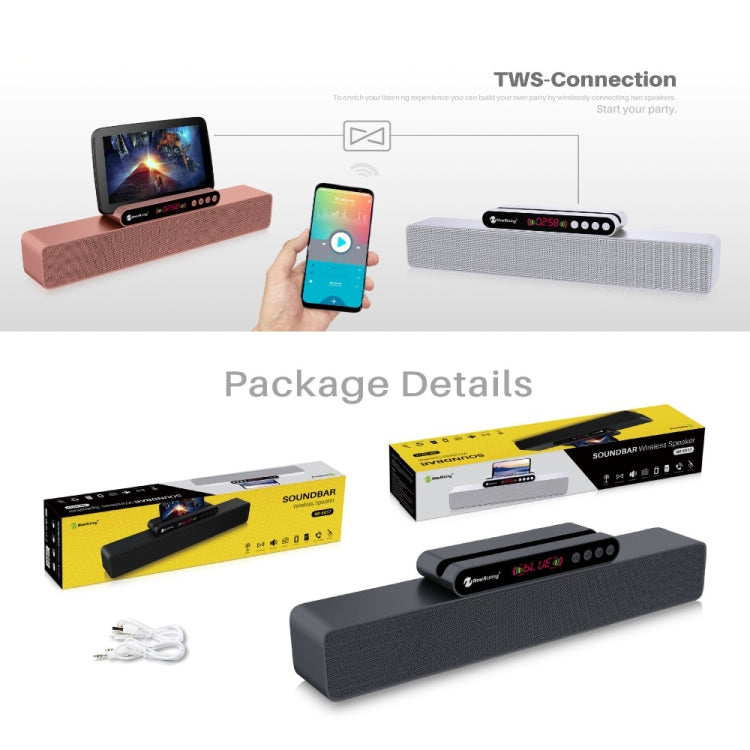 Newrixing NR-5017 LED Bluetooth Portable Speaker TWS Connection Loudspeaker Sound System 10W Stereo Surround Speaker(Rose Gold) - free shipping - PMC Jewellery - Order now!