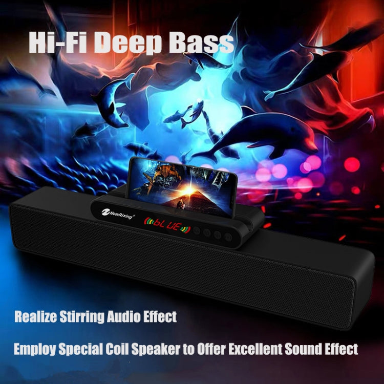 Newrixing NR-5017 LED Bluetooth Portable Speaker TWS Connection Loudspeaker Sound System 10W Stereo Surround Speaker(Silver) - free shipping - PMC Jewellery - Order now!
